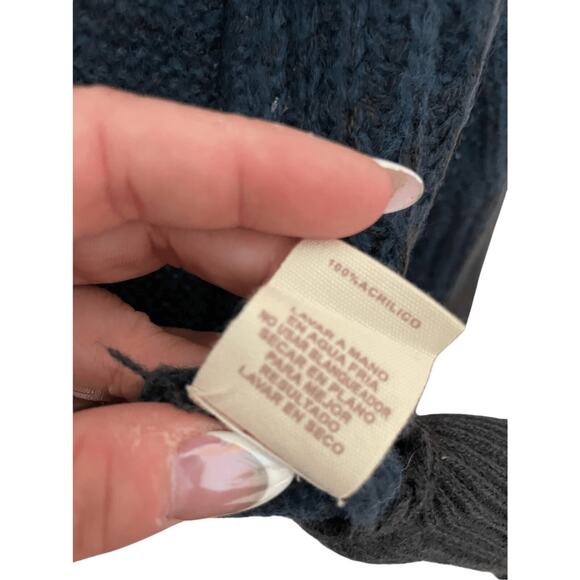 NWT Mystree Fisherman Cable Knit Grandma Grandpa Navy Cardigan - Picture 5 of 7